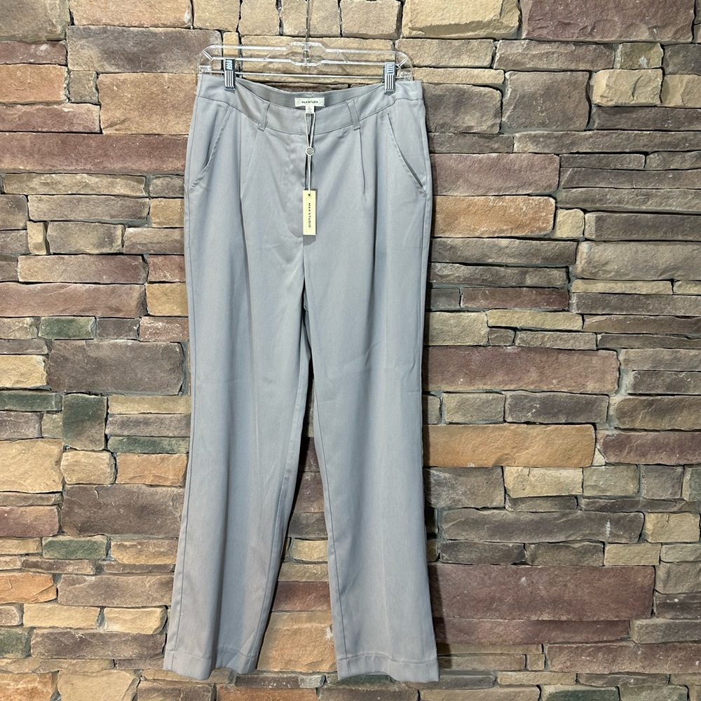 NWT Max Studio Dove Pleat Front Trousers Sz Large